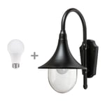 Fasadbelysning Airam Kartano Trumpet, E27, Svart + 7W lampa