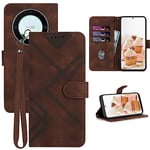 GOTOURED for Honor Magic 5 Lite Case/Honor Magic 5 Lite Wallet Case,Card Holder Leather Stand,Wrist Strap,Magnetic Closure,Shockproof Protective Flip Cover for HONOR Magic 5 Lite 5G/X9a 5G (Brown)