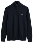 GANT Men's Classic Cotton Halfzip Sweater, Evening Blue, 4XL