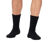 UGG Men's Fincher Ultra Cozy Crew Casual Sock, Black, One Size