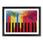 Piano Key Splash Vol.2 Abstract H1022 Framed Print for Living Room Bedroom Home Office Décor, Wall Art Picture Ready to Hang, Black A2 Frame (64 x 46 cm)