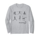 Funny Yoga Tee Skeleton Yoga Namaste for Men Women Long Sleeve T-Shirt