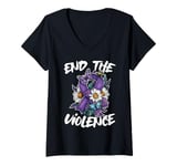 Womens Domestic Violence Awareness End The Violence Support DV V-Neck T-Shirt