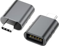 Adaptateur USB C vers USB 3.0 [Lot de 2],USB C mâle vers USB3 Femelle,Compatible avec iPhone 15 Pro Max,MacBook Pro/Air 2021,Mac,i-Pad Mini 6,Connecteurs Durables en Alliage de Zinc