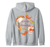 Tacos Tequila Skull Lime Fiesta Mexican Retro Art Design Zip Hoodie