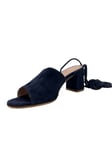 Max Mara Women's Blue Utopico Suede Block Heel Wrap Sandals Size 7 NWB