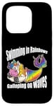 iPhone 15 Pro Swimming in Rainbows Galloping on Waves Mystic Hybrid Case