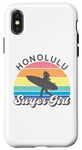 Coque pour iPhone X/XS Honolulu Surfer Girl Hawaii Hawaii Surf Beach Cute