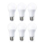 Amazon Basics Lot de 6 ampoules LED Culot Edison à vis E27 10 W (equivalent 75 W) Blanc chaud Intensité non variable