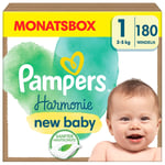 Pampers Harmony Gr.1 Newborn , 2-5 kg, månedsboks (1x180 bleier)