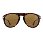 Persol Aviator Mens Havana Brown Polarized Sunglasses - One Size