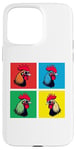 iPhone 15 Pro Max Colorful Cool Chicken Art, Crazy Chicken Rooster Family Case