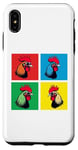 iPhone XS Max Colorful Cool Chicken Art, Crazy Chicken Rooster Family Case