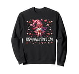 Happy Valentines Day Gnome For Women Cute Love Heart Pattern Sweatshirt