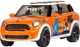 siku 6507, Set de Bricolage Style my siku, MINI Countryman Summer, voiture jouet, métal/plastique, orange, avec Feuilles d'Autocollants pour personnalisation, Portes ouvrables