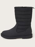 Monsoon Girls Quilted Boots - Black, Black, Size 1 Older