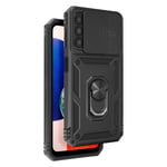 Case for Samsung Galaxy A14 5G with Camera Cover and Ring Support Black