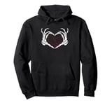 Skeleton Hands Heart Spooky Retro Love Pullover Hoodie