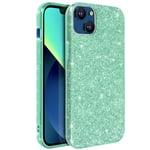 Coque iPhone 13 Paillette Amovible Silicone Semi-rigide vert