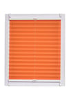 Sunl INES Store plissé fabriqué en Allemagne, lumière du Jour, crêpes Uni Wohn-Guide Klemmfix, Rail Blanche, 75 x 150, Plastique, Orange, 75 x 2.3 x 150 cm