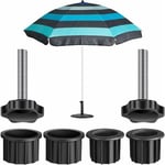 Stol - 2 Ensembles Umbrella Stand Parts avec Vis Parapluie, Vis Parasol Pièces Tube pour Pied de Parasol Fil Serrage Bouton Noir s'adapte aux Poteaux