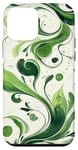 iPhone 12 mini Green Nature Plants White Backround Swirling Pattern Case