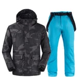 SR-Keistog Men's Outdoor Snowboarding Kits Detachable Very Warm Windproof Waterproof Jackets And Pants E5 3XL