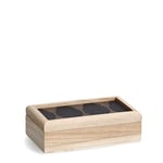 Zeller 15198 Boîte de rangement en bois Motif mosaïque noire 20 x 12 x 6 cm
