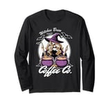 Halloween Witch Coffee Lover Costume Spooky Season Graphic Long Sleeve T-Shirt