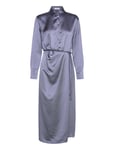 Satin Shirt Dress Blue Mango