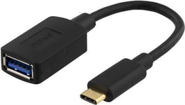 DELTACO – USB-adapteri, USB 3.1 Typ C uros - Typ A naaras, Gen 1, (USBC-1204)