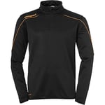 uhlsport Stream 22 1/4 Zip Top Sweat-Shirt avec Fermeture éclair Mixte Enfant, Negro/Naranja Fluor, 104