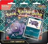 Collection avec Autocollant (Maschiff) de l'expansion Scarlatto et Violetto - Destin de Paldea Del GCC Pokémon (Une Carte holographique et Trois enveloppes d'expansion), édition en