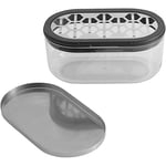 WMF Râpe à parmesan avec récipient et couvercle 15 x 8,5 x 7 cm Râpe à fromage Cromargan Inox Plastique Râpe à fromage