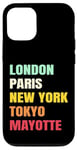 Coque pour iPhone 12/12 Pro Mayotte Fier d’être Mahorais Paris Tokyo new York Mayotte