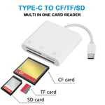 Adaptateur de carte mémoire 3 en 1 Type-C vers SD/TF/CF,lecteur de carte SD,pilote gratuit CF SD TF Compact,lecteur d'appareil photo pour iPad iPhone 15