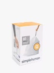 simplehuman Bin Liners, Size Q, Three Packs of 20