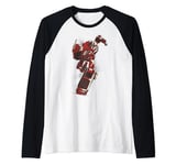 Transformers Optimus Prime Run Japanese Comic Style Logo Manche Raglan