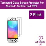 Nintendo Switch OLED Screen Protector Tempered Glass 9H Hardness 2 PACK