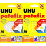 UHU Patafix blanche - pastilles adhésives prédécoupées, pâte à fixer, repositionnables, blanche & Patafix originale - Pastilles adhésives prédécoupées, repositionnables, jaune, 80 pastilles