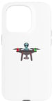 Coque pour iPhone 15 Pro Design drôle de pilote de drone extraterrestre OVNI.