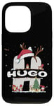 Coque pour iPhone 13 Pro Chemise de Noël Hugo avec nom Hugo pour Noël amusant