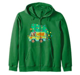 Christmas Scooby Doo Mystery Machine Decorated Tree on Top Zip Hoodie