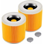 2-pack patronfilter för Kärcher WD3 Premium, WD2, WD3, WD3P, MV2, MV3 - WD3 filter - filter för Kärcher dammsugare 6.414-552.0/6 Hggb