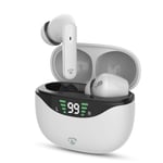 Nedis Fuldt Trådløse hovedtelefoner | ANC (Active Noise Cancelling) | Bluetooth® | Maksimal batteritid: 30 timer | Touch Control | Opladningsholder | Trådløs opladningsetui | Indbygget mikrofon | Understøtter stemmestyring | Hvid