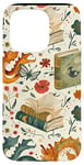 Coque pour iPhone 15 Pro Motif de ver de bibliothèque Cute Dragon Books Cottagecore