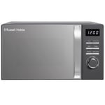 Russell Hobbs Digital Microwave 20L 800W in Grey with 5 Power Levels, Pull Handle Door & Button Control, Clock & Timer, Automatic Defrost, Easy Clean, 8 Auto Cook Menus RHMD818G