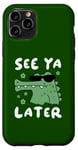 Coque pour iPhone 11 Pro Joli alligator dans des lunettes de soleil, adieu au crocodile, voir plus tard