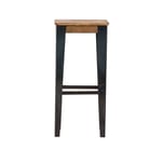 Miliboo - Tabouret de bar industriel acier et bois manguier massif H75 cm madison