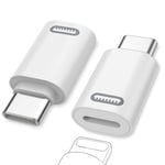 MoKo Lightning Female to USB C Male Adapter, 2Pack USB-C to Lightning Adapter for iPhone 15/16 Pro/16 Pro Max/Plus,Galaxy S24, iPad Pro/Air,for Fast Charging/Data Transfer, Not for Audio/OTG, White PD